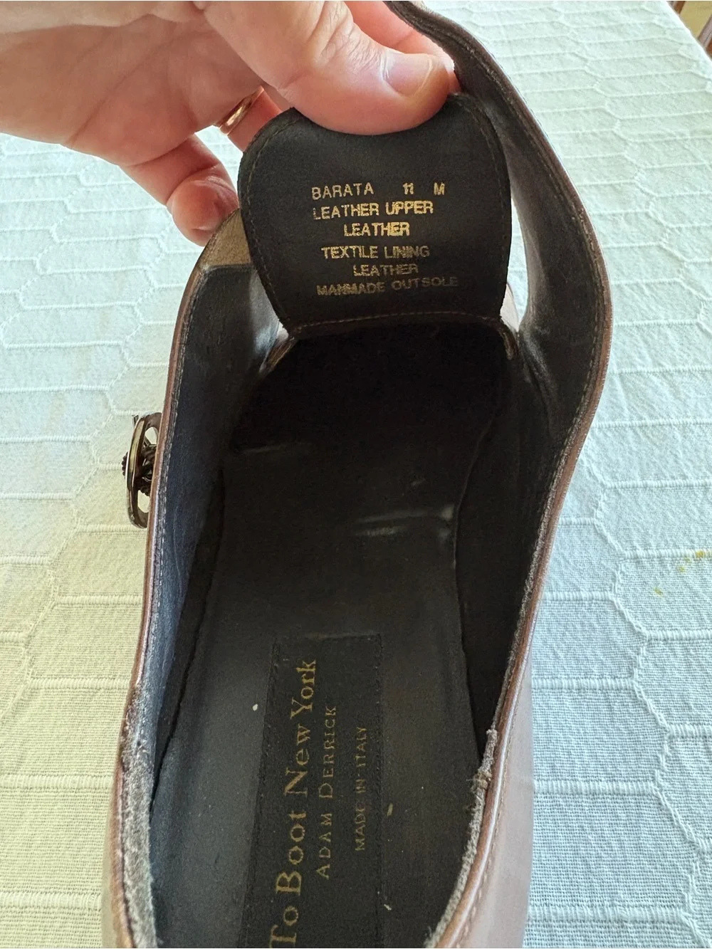 To Boot New York Brown Leather Double Monk Strap, Men’s 11